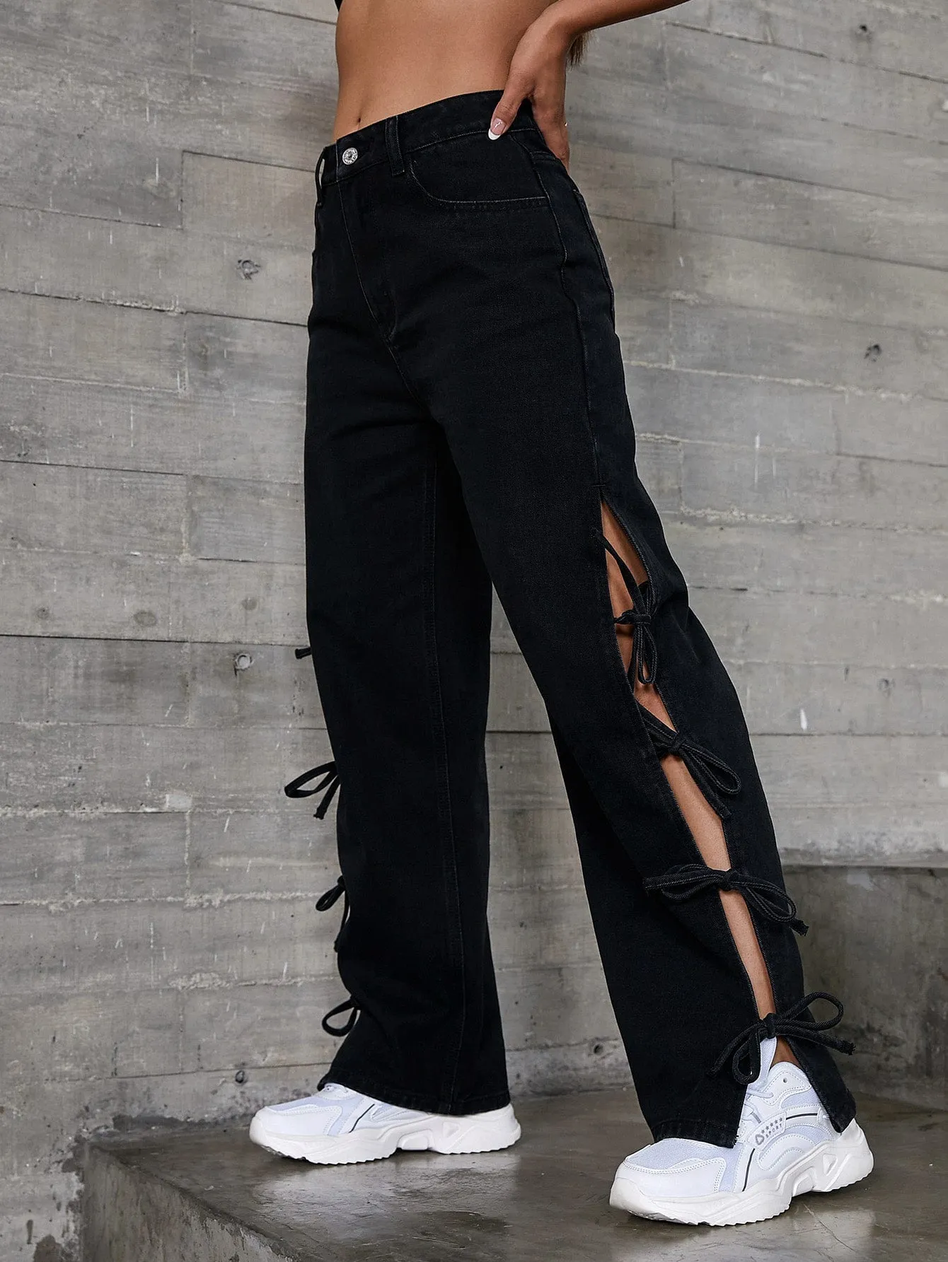 Plain Zipper Natural Long Women Jeans