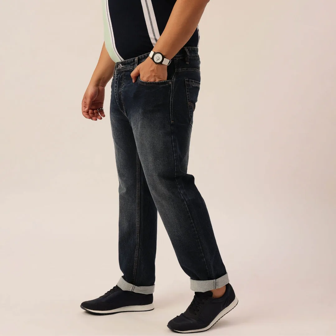 Plus Size Men Ink Blue Comfort Fit Jeans