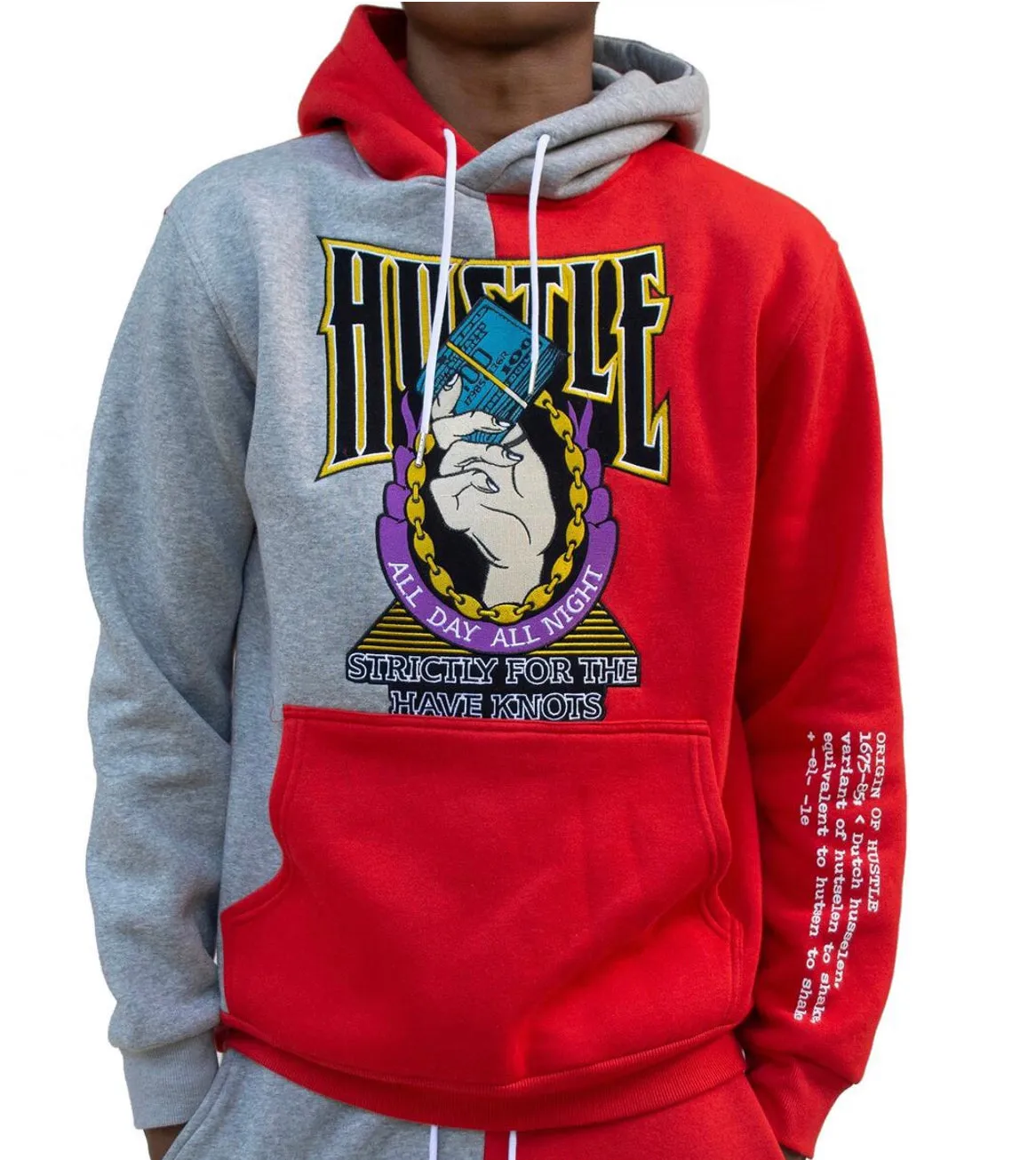 Premium Garage Hustle Pullover Premium Hoodie (Red/Grey)