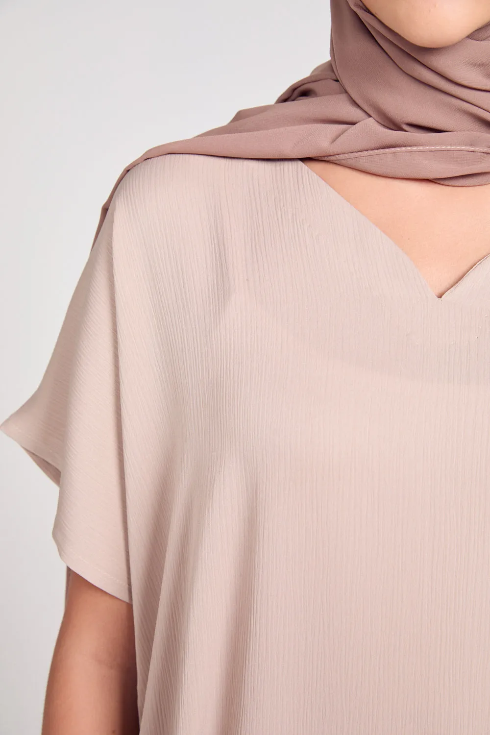 Premium Textured Inner Slip Dress - Nude