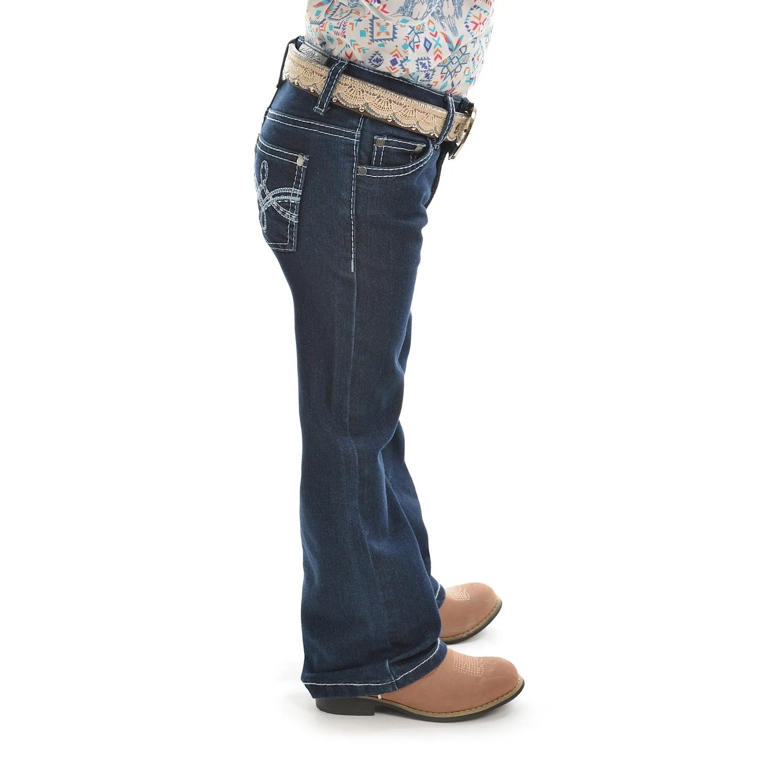 Pure Western Girls Demi Boot Cut Jean Dark Night