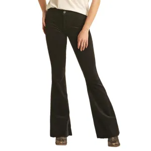 Rock & Roll Women's Black Corduroy Flare Jeans