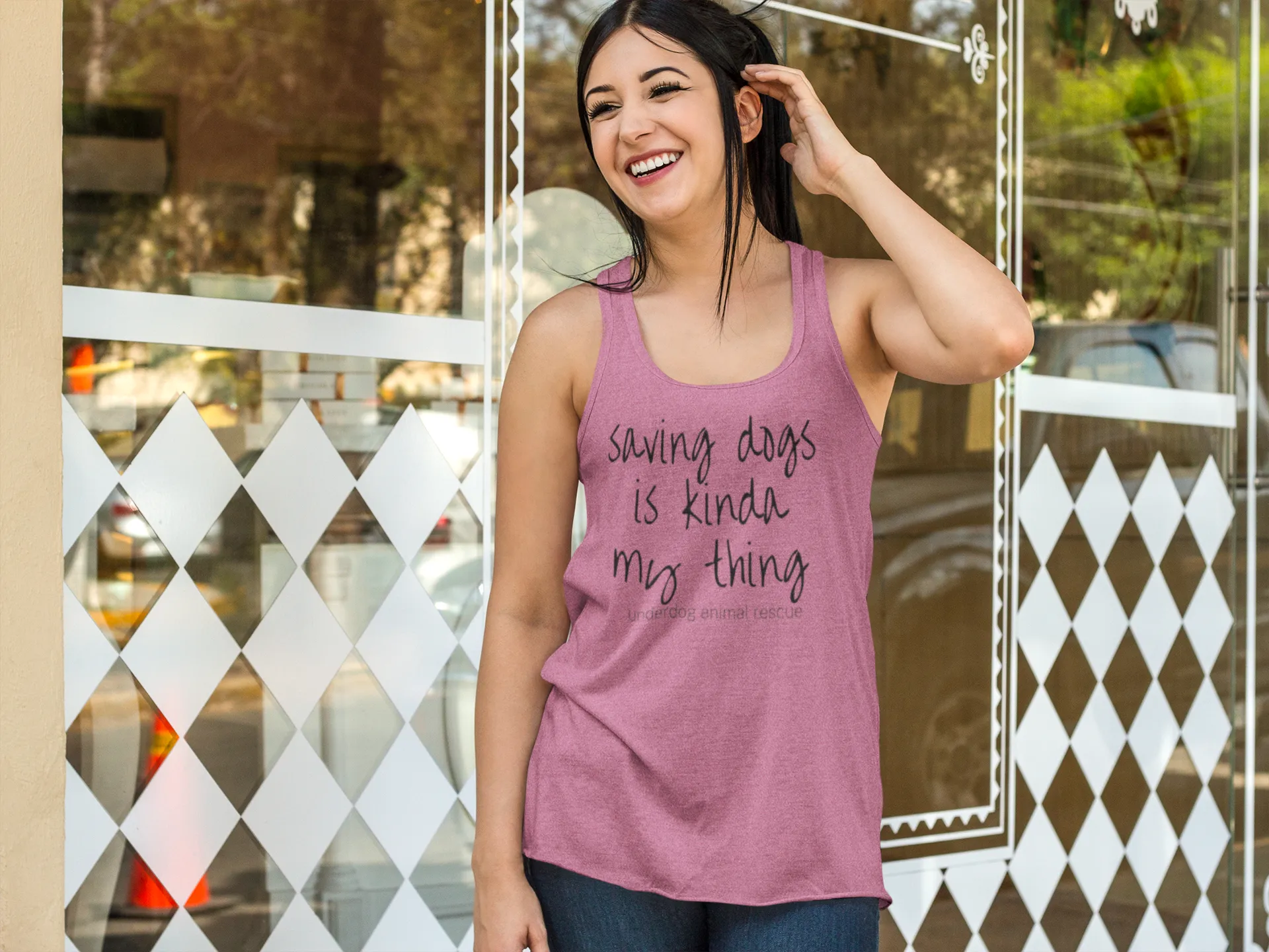 Saving Dogs Flowy Racerback Tank