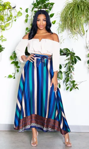 Simply Classy Skirt - Blue FINAL SALE
