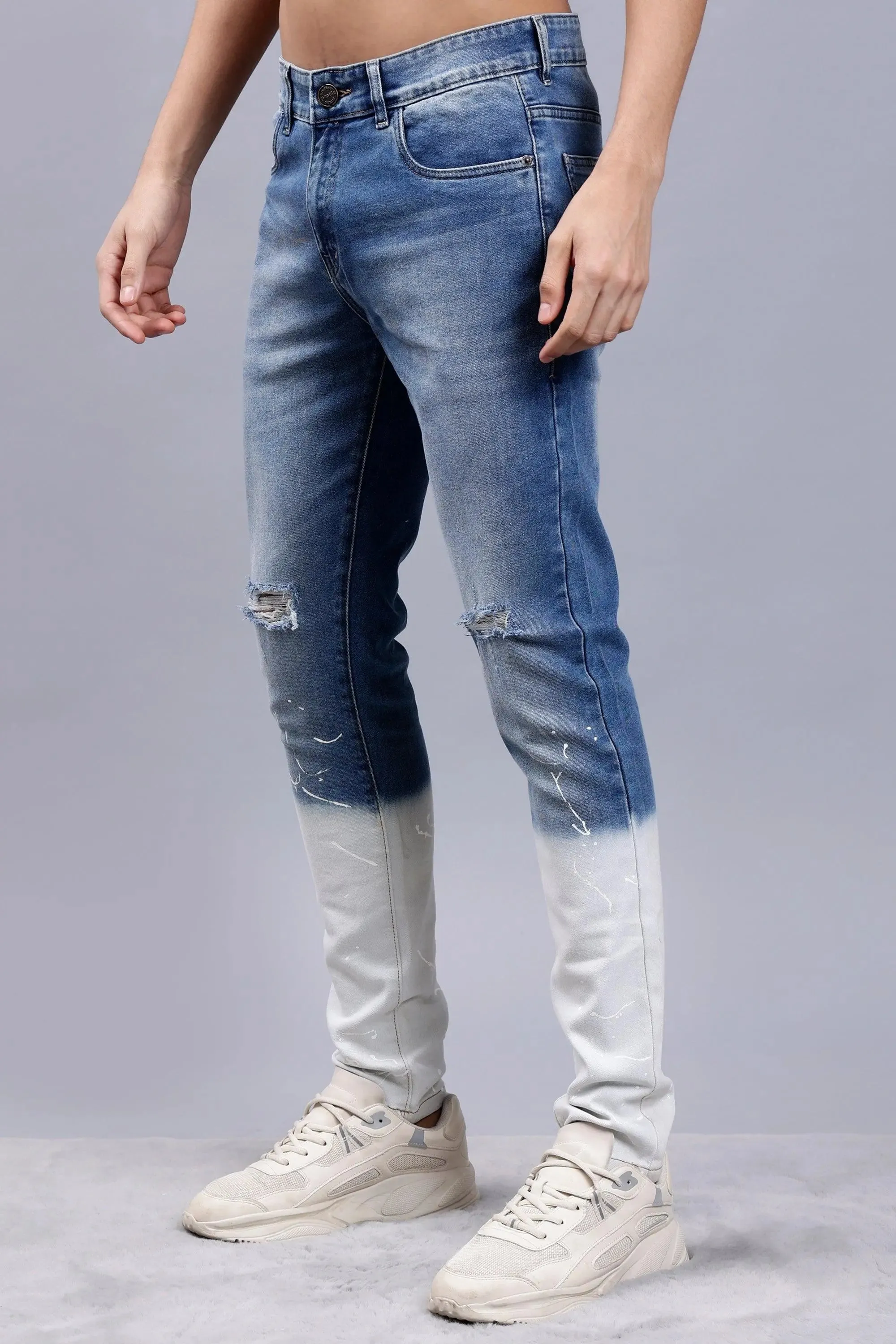 Slim Fit Ombre Style Blue Premium Men's Denim Jeans