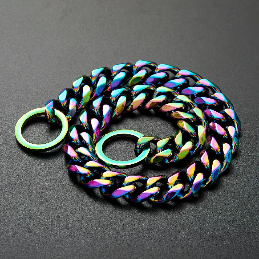Stylish Titanium Steel Dog Chain with Color Plating