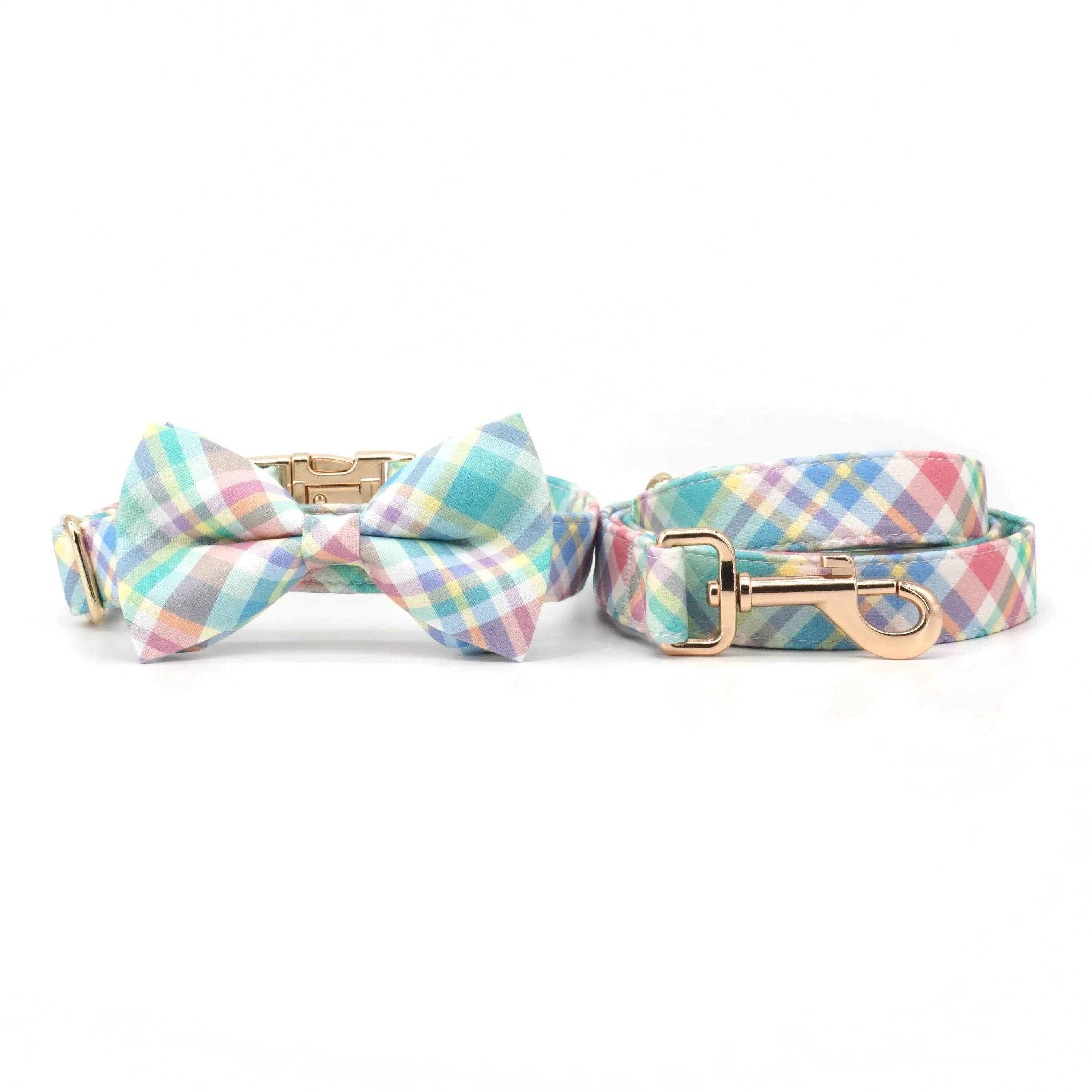 Summer Plaid Fashions: Personalized Collar And Leash