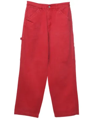 Tommy Hilfiger Red 1990s Wide-Leg Jeans - W27 L32