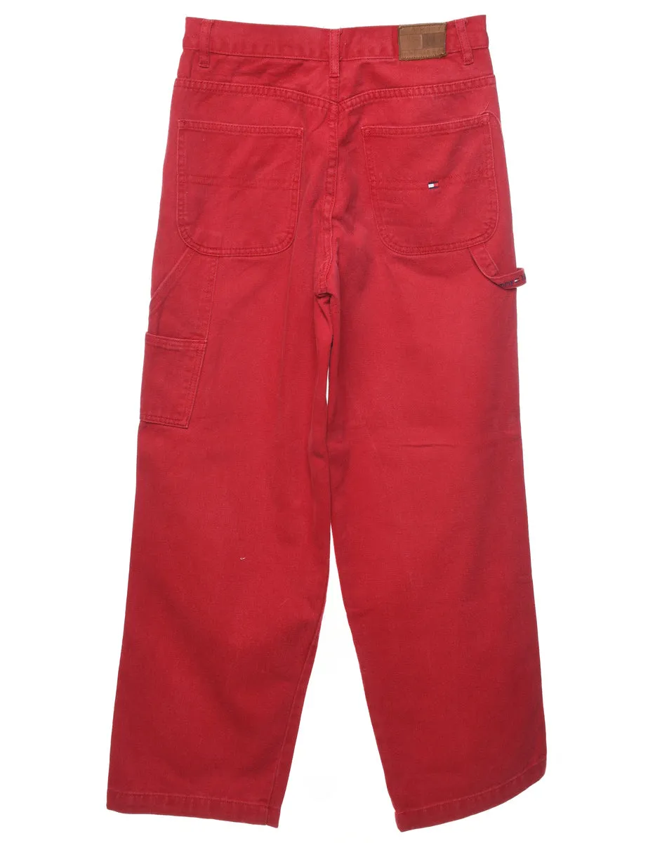 Tommy Hilfiger Red 1990s Wide-Leg Jeans - W27 L32