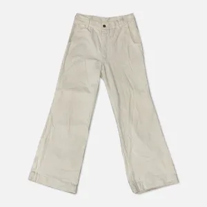 Vintage Brittania Wide Leg Cream Denim Pants - W30