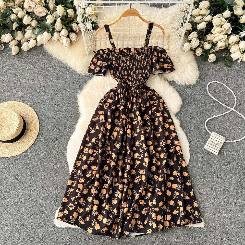 Vintage Short Sleeve Floral Dress