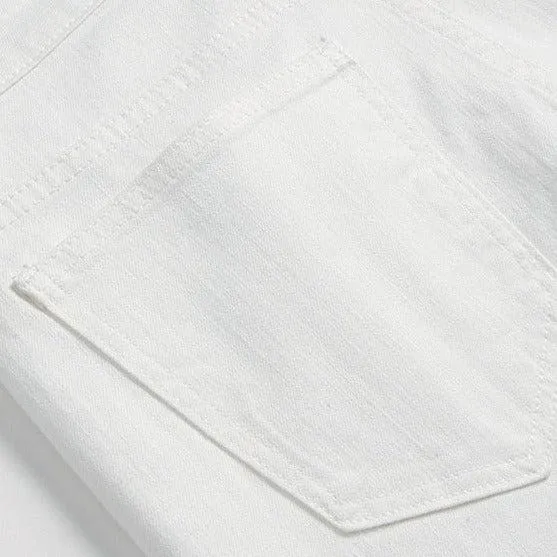 Yellow contrast white men's jeans