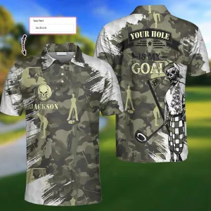 Your Hole Is My Goal Skull Golfer Custom Polo Shirt, Personalized Golf Shirt For Men Coolspod