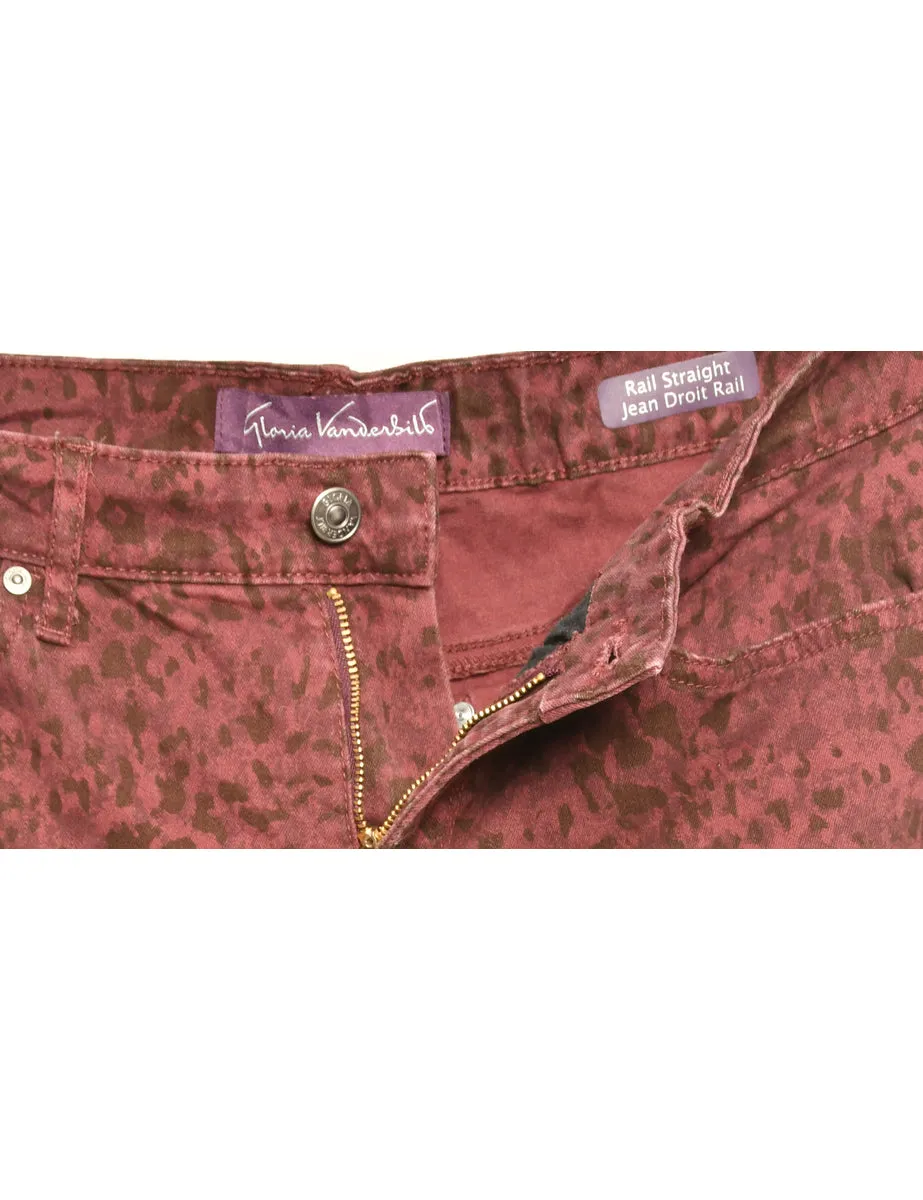 Zip Front Straight Fit Jeans - W32 L28