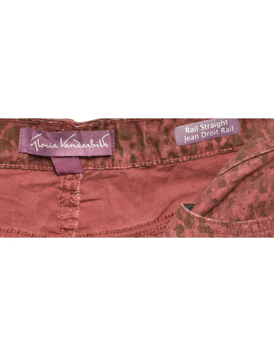 Zip Front Straight Fit Jeans - W32 L28